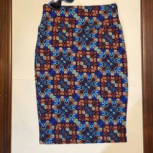 LuLaRoe CASSIE Womens Multicolor Knee Length Stretch Straight Pencil Skirt Sz S